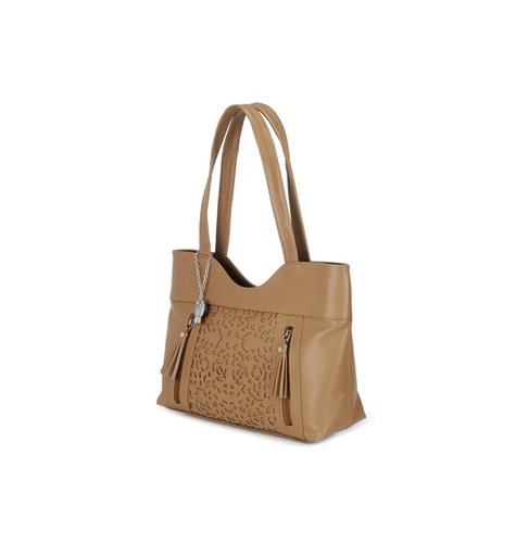 Brown & Beige Shoulder Bag With Wallet